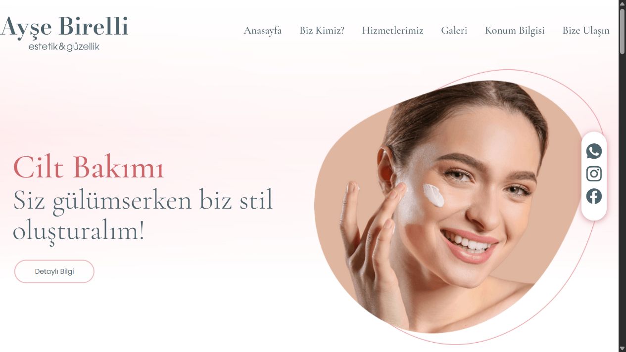 Ayşe Birelli ana sayfa ekran görüntüsü