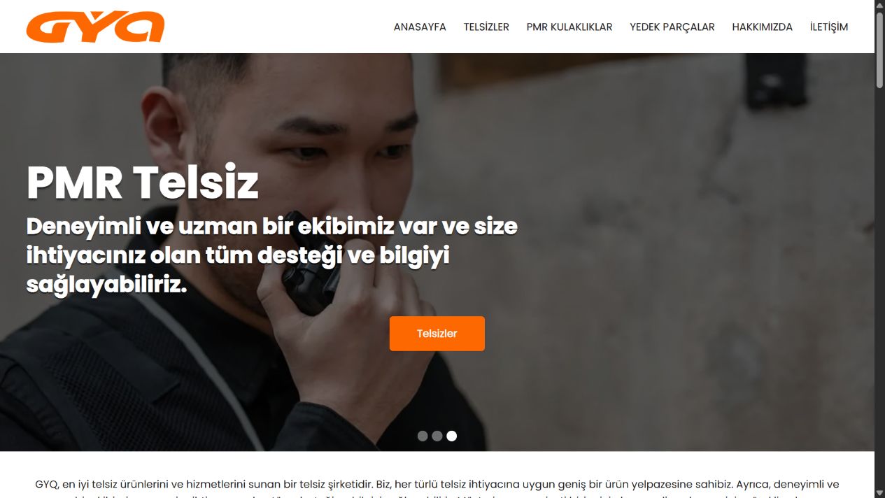 GYQ Telsiz ana sayfa ekran görüntüsü